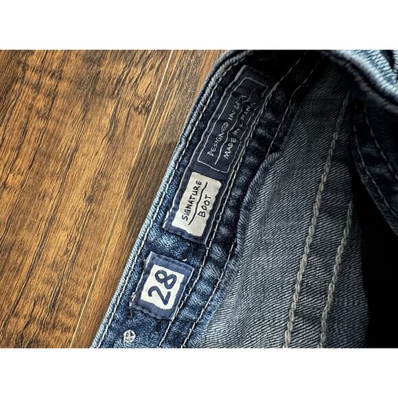 Miss Me Jeans Womens 28x33 Blue Signature Boot Bootcut Embellished - Picture 9 of 11